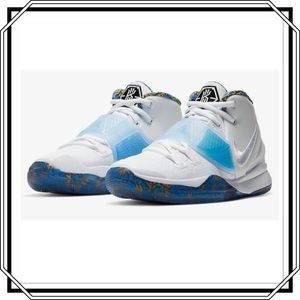 Nike Kyrie 6 Boys Grade School White Sapphire Laser Sneakers Size 4.5Y